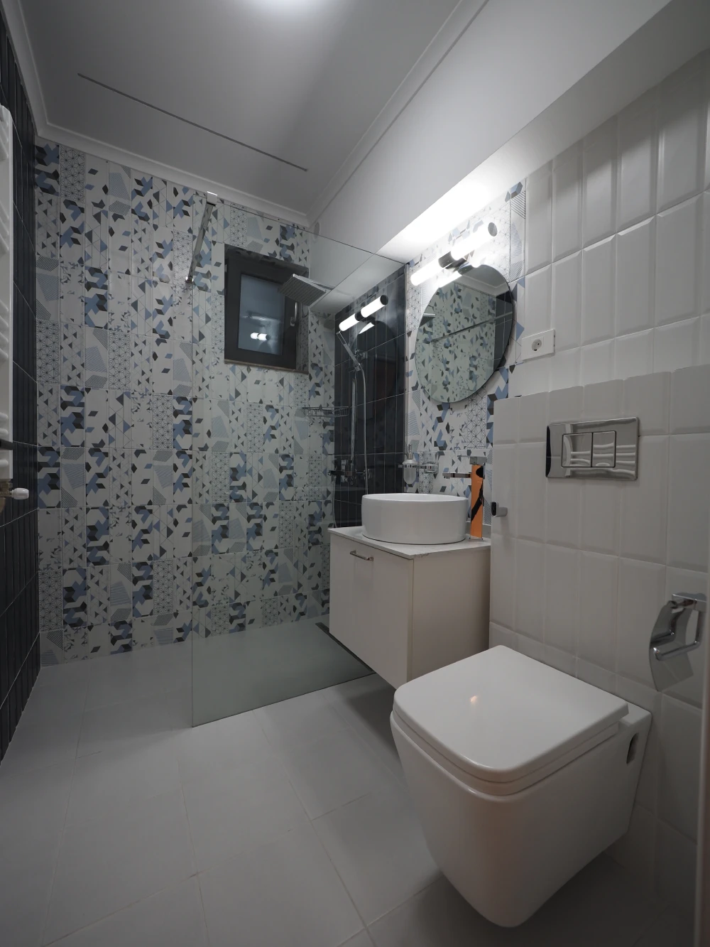 Hotel apartment bathroom vanity area