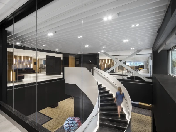 Montreal Fairmont Queen Elizabeth hotel staircase and public area interior reference