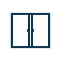 Aluminium swing door opening animation