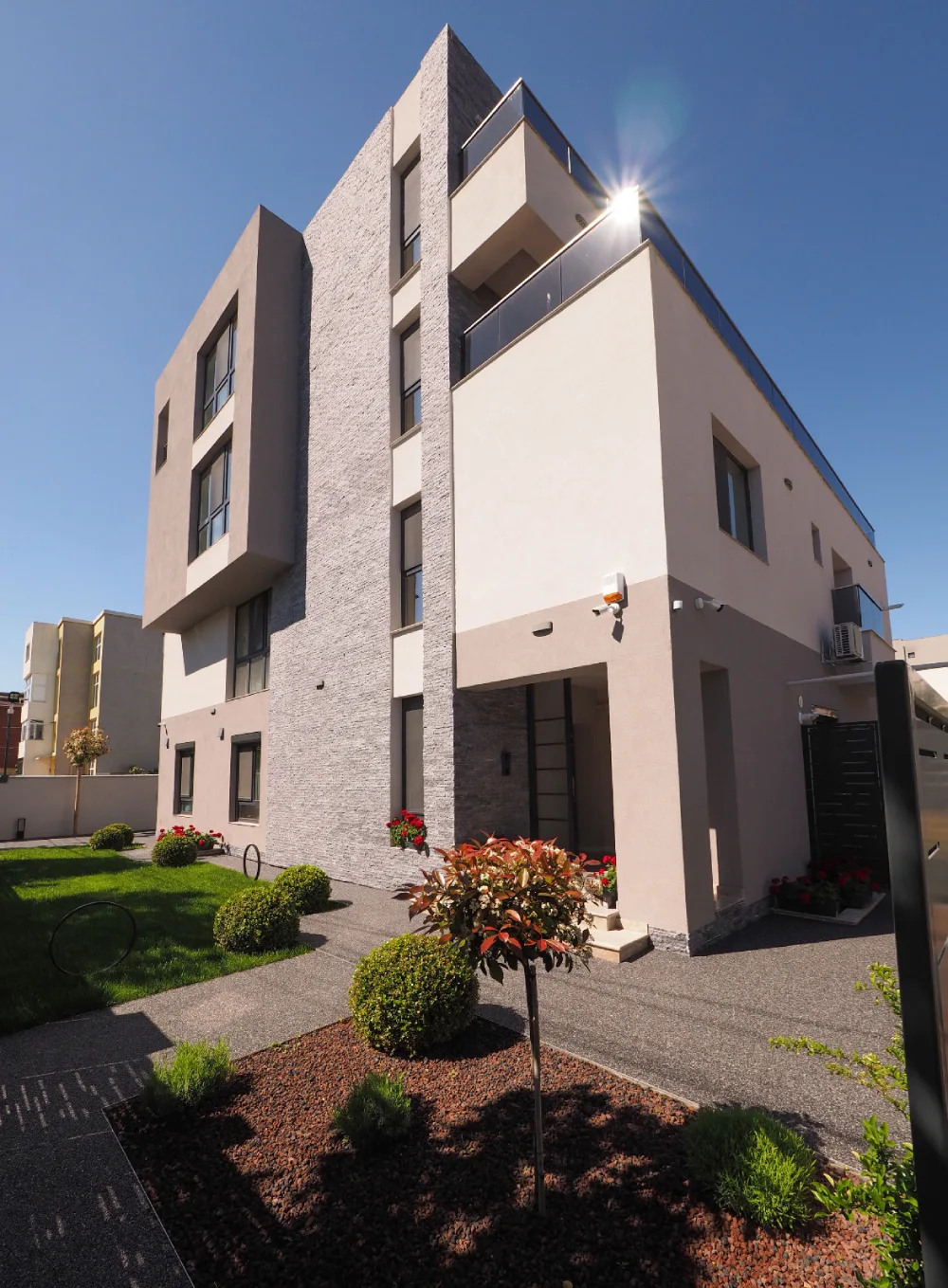 Hotel apartment building exterior